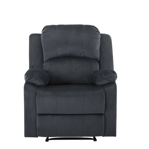 ProLounger Plush Low-Pile Velour Tufted Back Extra Large Wall Hugger Reclining Chair - Smoke Gray