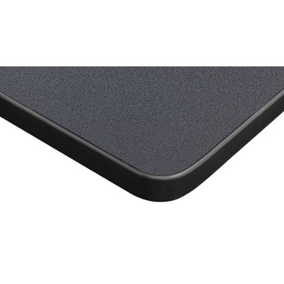 Kee 38" Square Black Laminate Dining Table with Steel Legs