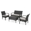 Christopher Knight Home Kilburn Outdoor Wicker 4 Seater Chat Set with Cushions - 2 of 4