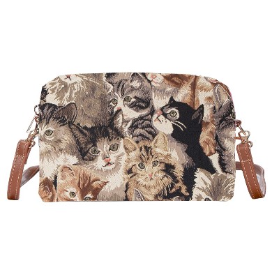 Signare USA Cat Animal Design Brown Hip Length Shoulder Bag