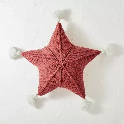 Star Shaped Sweater Knit Throw Pillow Red - Opalhouse™ designed with Jungalow™
