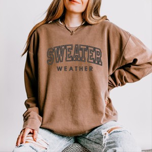 Simply Sage Market Embroidered Sweater Weather Lightweight Garment Dyed Sweatshirt - 1 of 4