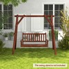 Tangkula Wooden Porch Swing 2-Person Hanging Swing Chair w/ Adjustable Galvanized Metal Chains - 3 of 4