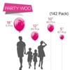 PartyWoo Balloons Pearl Hot Pink Magenta Fuchsia Dark 18 12 10 5 Inch 142 pcs - 2 of 4