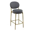 Okak 29 Inch Bar Stools Set of 2 with Back and Footrest, Upholstered Velvet Counter Stools, Round Dining Chairs for Kitchen Island - 4 of 4