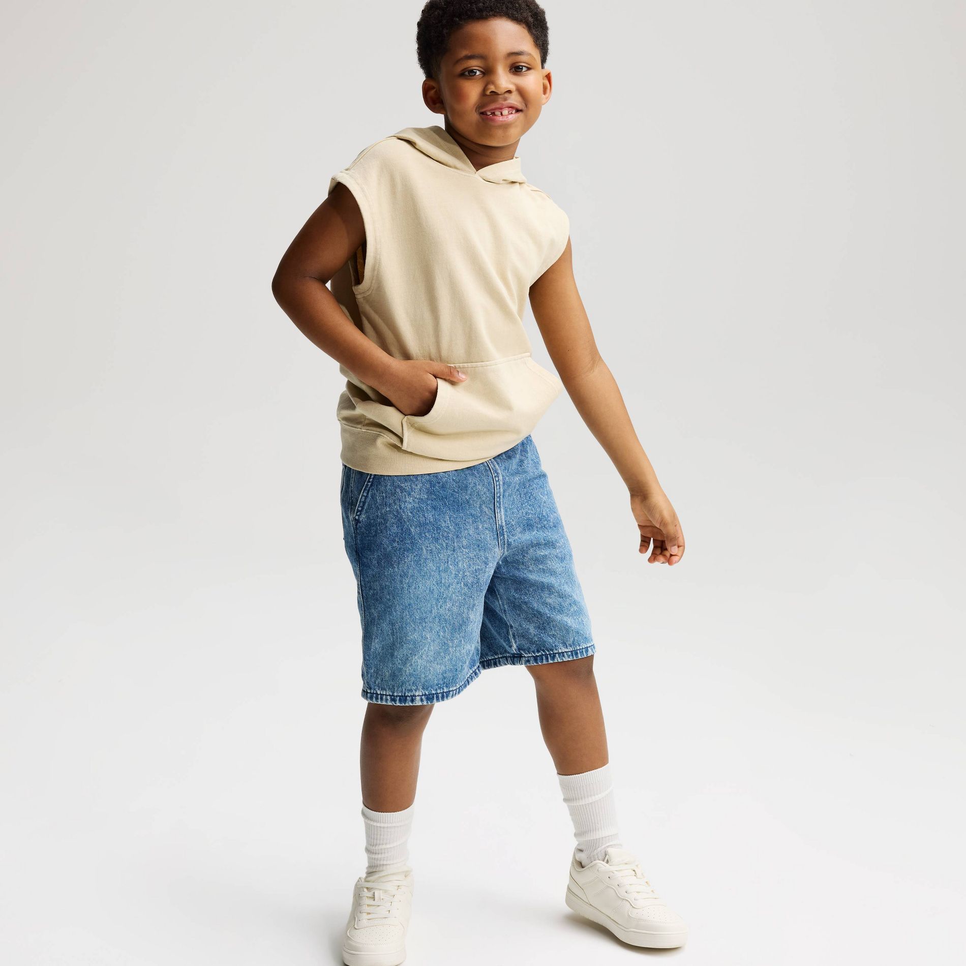 Boys' Sleeveless French Terry Hooded Sweatshirt - Cat & Jack™