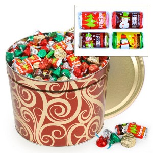 920 pcs Christmas Gift Tin with Hershey's Holiday Chocolate Candy Mix (14 lb) - 1 of 1