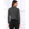 INSPIRE CHIC Women's Tweed Stand Collar Business Open Front Cropped Jacket - 3 of 4
