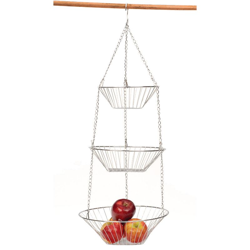 RSVP Woven Wire Hanging Storage Baskets, 1 of 3