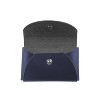 JAM Paper Italian Leather Business Card Holder Case with Round Flap Navy Blue Sold Individually - 2 of 4