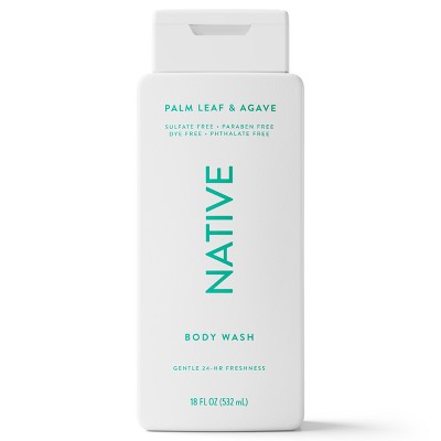 Native Body Wash for Men & Women - Sulfate Free - Palm Leaf & Agave - 18 fl oz