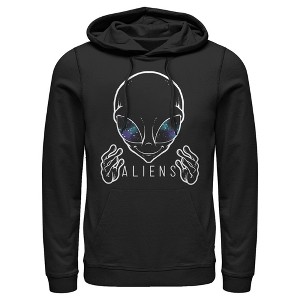 Men's Lost Gods Outline Aliens Galaxy Pull Over Hoodie - 1 of 4