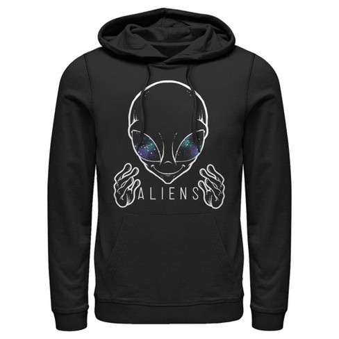 Men's Lost Gods Outline Aliens Galaxy Pull Over Hoodie - image 1 of 4