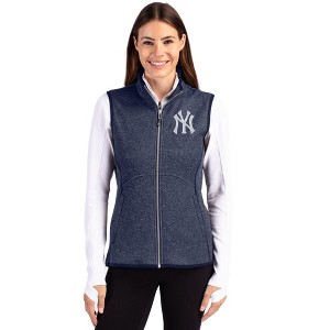 New York Yankees Cutter & Buck Mainsail Sweater Knit Womens Full Zip Vest - 1 of 1