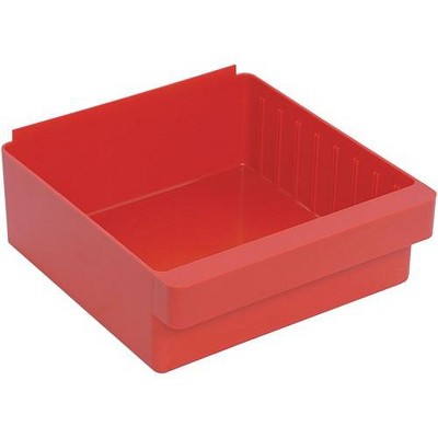 Quantum Storage Systems Super Tuff Euro Drawer, 11-7/8"L X 11-1/8"W X 4-5/8"H, High Impact Polysteryne, Red, Made In USA