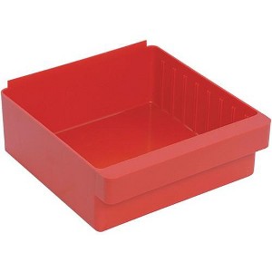 Quantum Storage Systems Super Tuff Euro Drawer, 11-7/8"L X 11-1/8"W X 4-5/8"H, High Impact Polysteryne, Red, Made In USA - 1 of 1