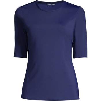 Swim 365 Women's Plus Size Split-neck Short Sleeve Swim Tee With Built-in  Bra - 22, Blue : Target