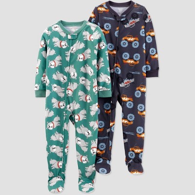 carter's dinosaur footed pajamas