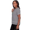 Alfred Dunner Womens Crewneck Parrot Striped Tee - 4 of 4