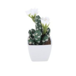Unique Bargains Artificial Plants Multi-Head Cactus Plastic 3.03"x3.03"x6.30" 1 Pcs - 1 of 4