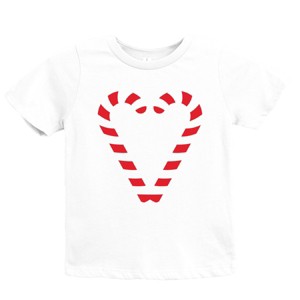 Candy Cane Heart - Youth Short Sleeve Graphic T-Shirt and Toddler Short Sleeve Graphic T-Shirt - 1 of 3