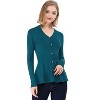Allegra K Women's Slim Fit V-Neck Long Sleeve Ribbed Pullover Knitted Peplum Sweater - 2 of 4