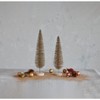 Storied Home Plastic Bottle Brush Tree with Glitter and Wood Base, Gold Color - 3 of 3
