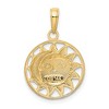 Black Bow Jewelry 14k Yellow Gold & White Rhodium 17mm Sun and Moon Circle Pendant - 3 of 4