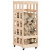 vidaXL Log Holder with Wheels 15.7 in.x19.3 in.x43.3 in. Solid Wood Pine - 3 of 4