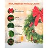 24" Pre-Lit Christmas Wreath with 50 LED Lights, Timer, Pine Cones, Red Berries & Holly Leaves - 3 of 4