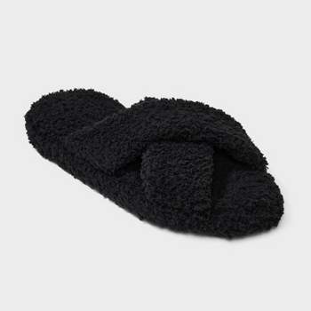 Women's Super Soft Fleece Crossover Slide Slipper Socks - Stars Above™