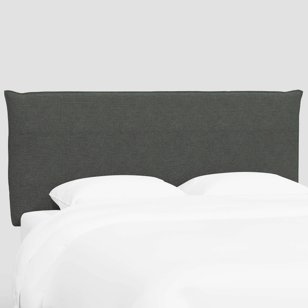 Photos - Bed Frame Queen Larkmont French Seam Headboard Linen Slate - Threshold™ designed wit