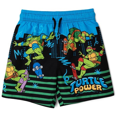Teenage Mutant Ninja Turtles Little Boys Swim Trunks UPF 50+ Blue / Green 5-6