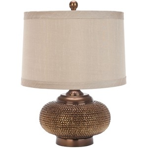 Alexis Gold Beaded Table Lamp - 19 Inch Height - LIT4016 - Taupe - Safavieh - 1 of 4