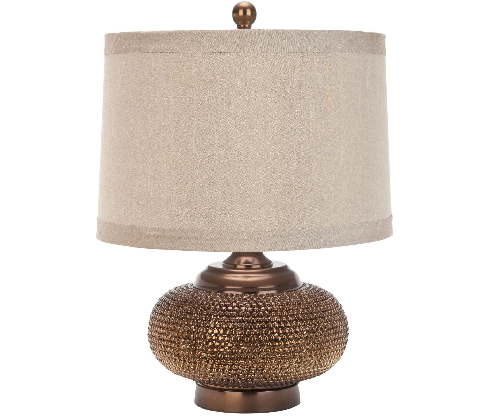 Alexis Gold Beaded Table Lamp - 19 Inch Height - LIT4016 - Taupe - Safavieh