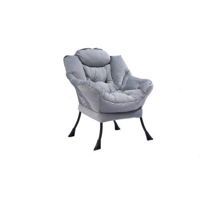 SYFERLORY Living Room Chairs Modern Cotton Fabric Lazy Chair, Accent Contemporary  Light Gray