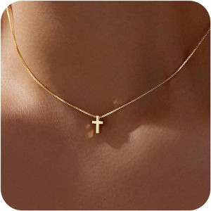 SmallRig Small Cross Pendant Necklace Gold Silver Plated Waterproof Christian Faith Jewelry - 1 of 4