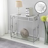 Town Square Chrome Faux Marble Glass Hall Table with Shelf White Marble/Glass/Chrome - Breighton Home - 2 of 4