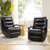 Clemens Genuine Leather Swivel Rocking Manual Recliner with Decorative Curved Mood Arm Set of 2| ART OF LIVING DESIGNS - 2 of 4
