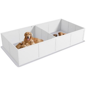 PawHut Whelping Box for Dogs and Puppies, Dog Whelping Box with Washable Waterproof Pee Pad & Adjustable Door for Medium Dogs - 1 of 4