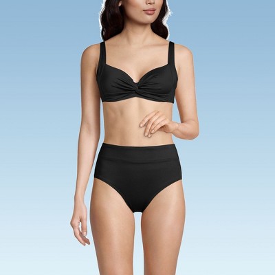 Lands' End Women's Twist Front Underwire Bikini Top Swimsuit Adjustable Straps