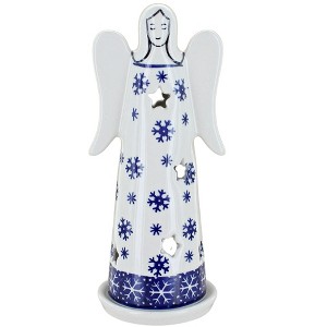 Blue Rose Polish Pottery L035 Manufaktura Large Angel Luminary - 1 of 2