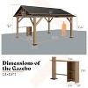 AMERLIFE 13x15 ft Outdoor Gazebo with Bar Storage, Hardtop Wooden Pavilion, Black + Natural Wood - 2 of 4