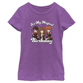 Girl's Harry Potter It’s My Magical Birthday Cute Characters T-Shirt