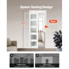 VEVOR Sliding Pocket Door,36" x 80",5-Lite Frosted Glass Single Sliding Door with Hardware Kit,Sturdy Solid Wood & MDF Pocket Doors Slab ,Black&White - 3 of 4