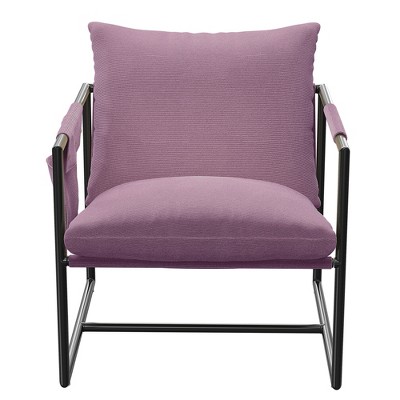 Beautyolove Modern Purple Corduroy Upholstered Accent Chair Arm Chair with Metal Frame, Removable Cushions and Storage Bag