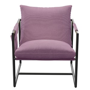 Beautyolove Modern Purple Corduroy Upholstered Accent Chair Arm Chair with Metal Frame, Removable Cushions and Storage Bag - 1 of 4