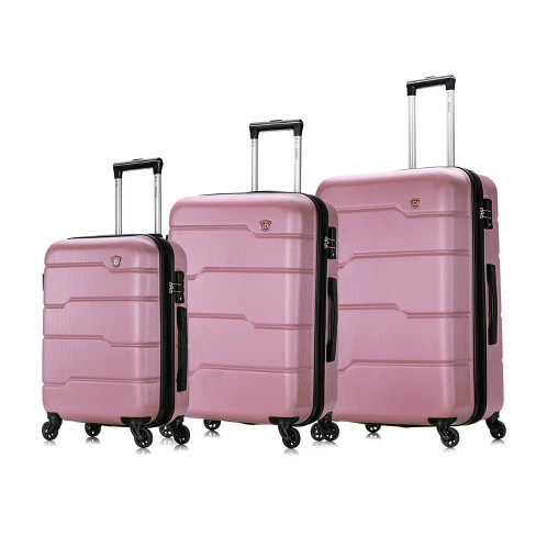 Dukap Rodez Lightweight 3pc Hardside Checked Luggage Set - Rose Gold ...