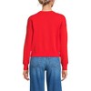 Lands' End Women's Cropped Fine Gauge Crew Neck Cardigan Sweater - 2 of 3