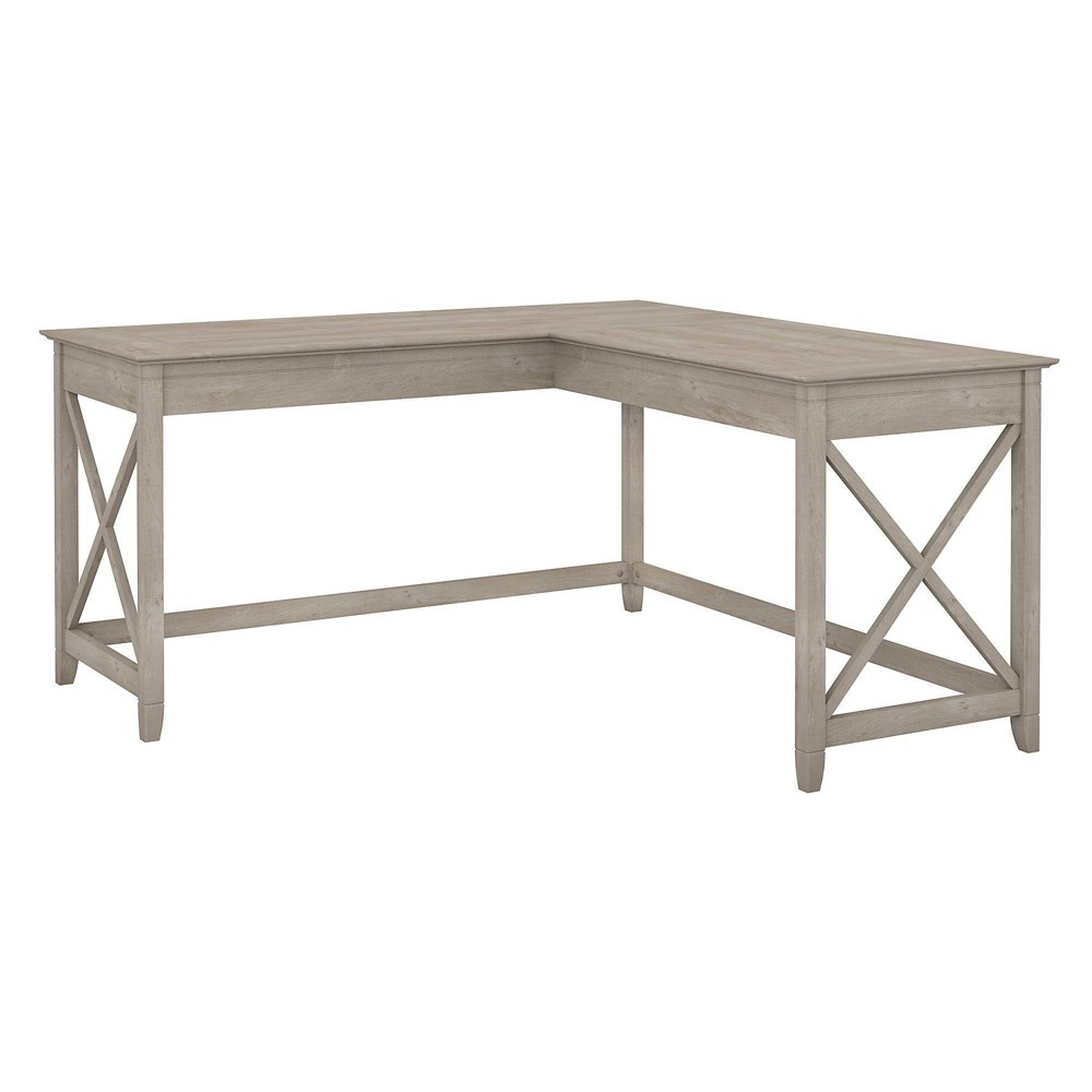 Photos - Office Desk 60W Key West L Shaped Desk Washed Gray - Bush Furniture